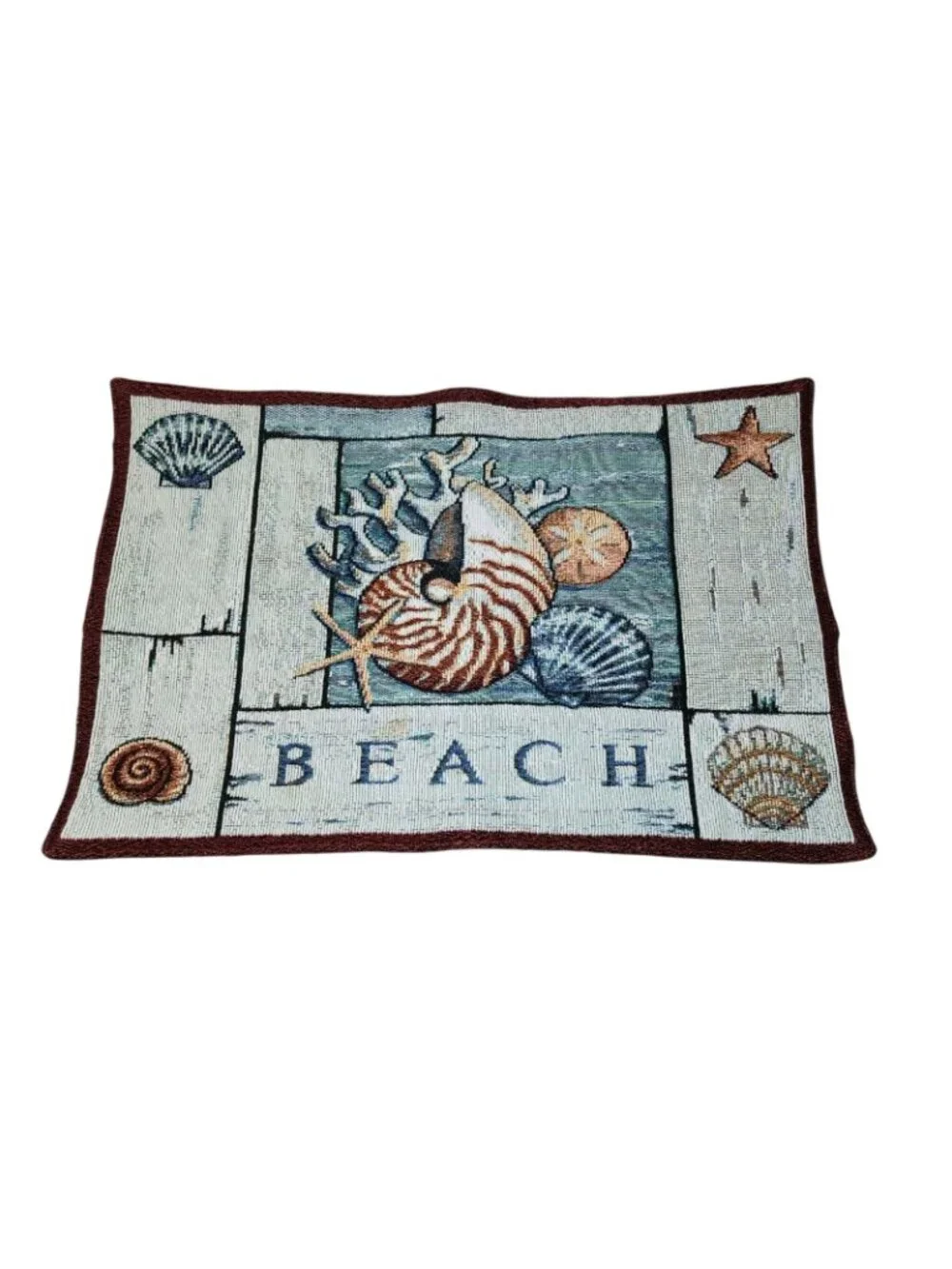 Set of 6 Nautical Placemats Lighthouse Beach Boat Shell Tapestry 12